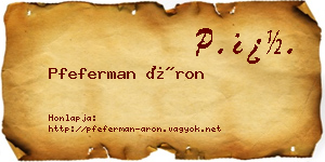 Pfeferman Áron névjegykártya
